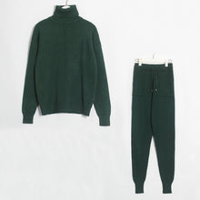 Load image into Gallery viewer, Wixra Women's Sweater Suits and Sets Turtleneck Long Sleeve Knitted Sweaters+Pockets Long Trousers 2PCS Sets Winter Costume